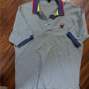 Polo by Ralph Lauren Navy Striped Shirt with Colorful Collar